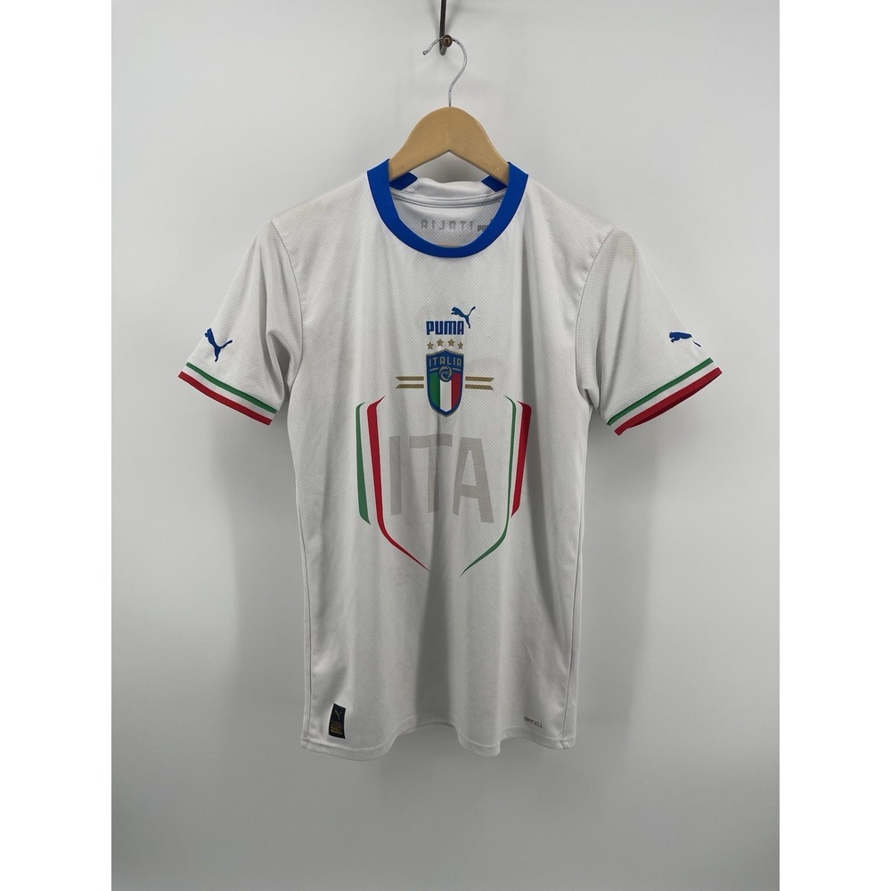 Puma Italy Soccer Jersey Men Small White FIGC Football Shirt DryCell Away Shirt